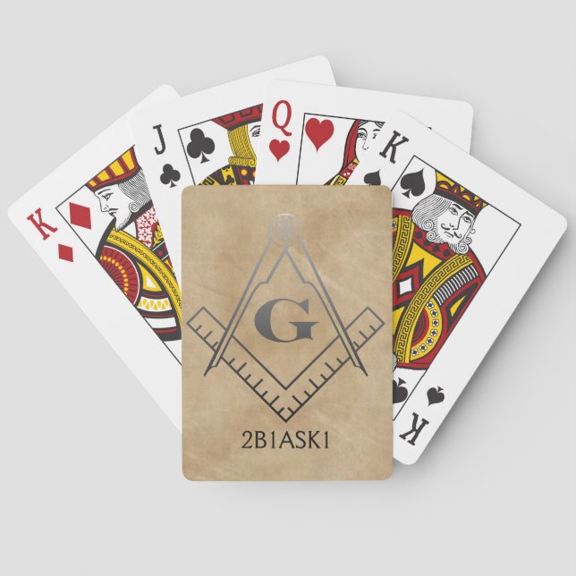 Jeu De Cartes Carré et boussole avec entrée G - Ombre (dos)