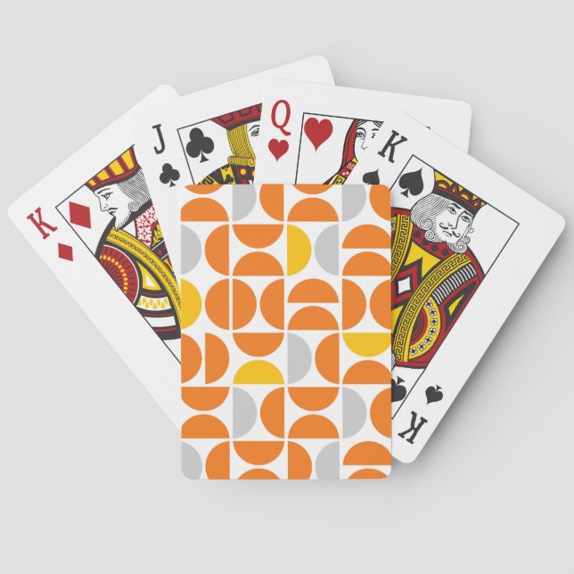 Jeu De Cartes Carreaux ensoleillés du milieu du siècle (dos)
