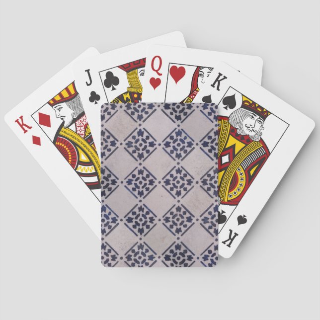 Jeu De Cartes Carrelage Delft Bleu : Motif d'art néerlandais cla (dos)
