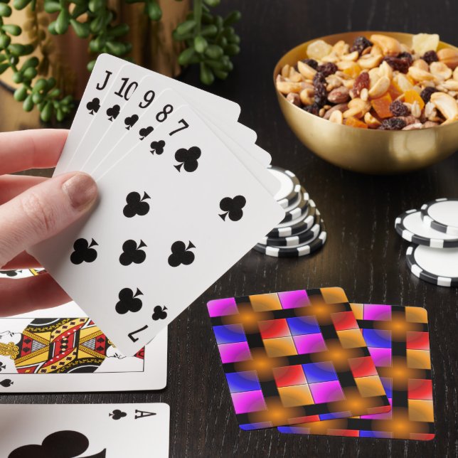 Jeu De Cartes Carrés de couleur vive sur arrière - plan noir (In Situ)