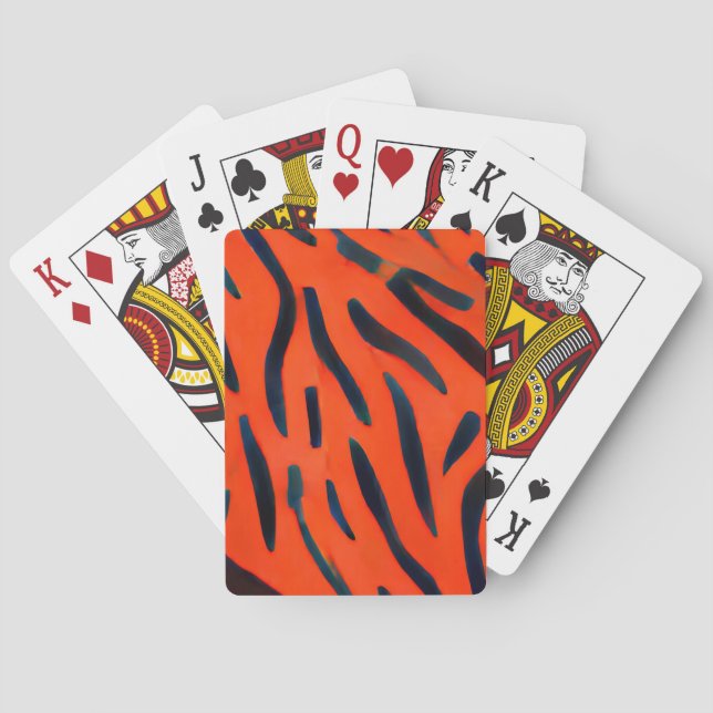 Jeu De Cartes carte à jouer tiger orange (dos)