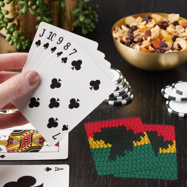 Jeu De Cartes Carte Afrique Noire Rouge Or Vert Crochet Imprimer (In Situ)
