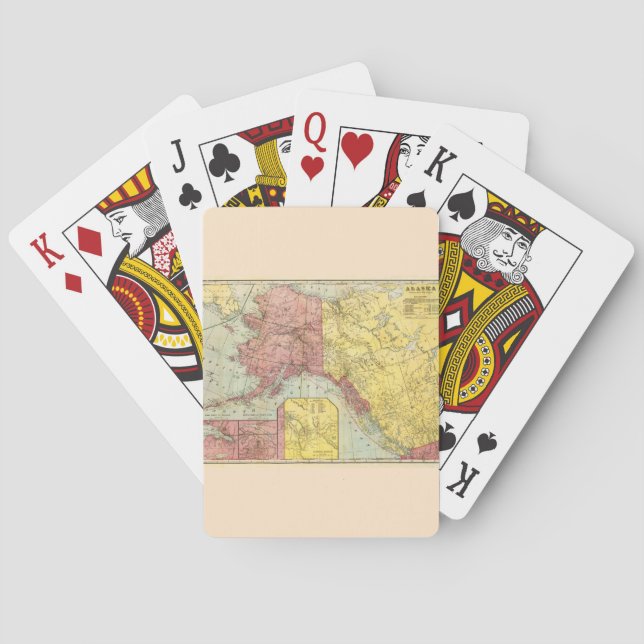 Jeu De Cartes Carte ancienne de l'Alaska (dos)