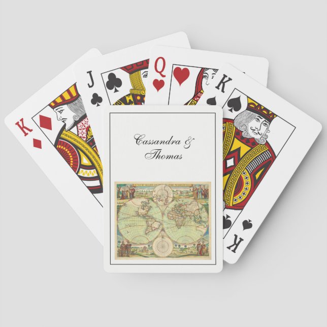 Jeu De Cartes Carte ancienne du monde #4 (dos)