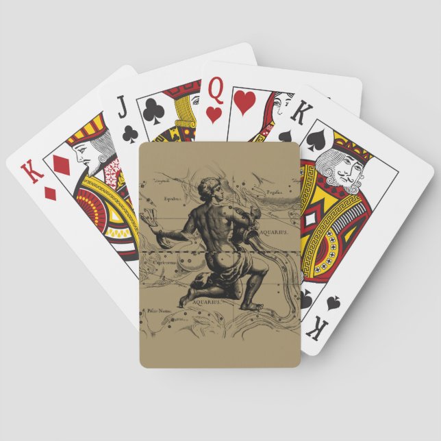 Jeu De Cartes Carte Aquarius Constellation par Hevelius (dos)