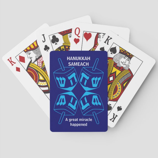 Jeu De Cartes Carte Blue Dreidel Hanoukka (dos)
