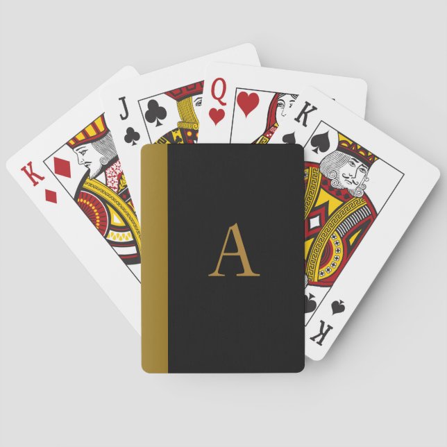 Jeu De Cartes Carte cadeau de cartes de jeu Monogramme en noir (dos)