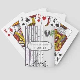 Jeu De Cartes Carte cadeau Inséparables de bouleau violet Mariag