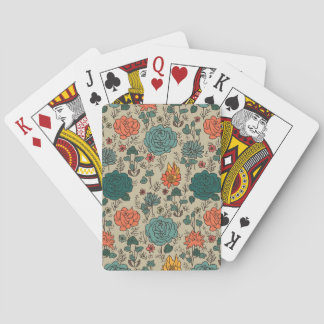 Jeu De Cartes Carte classique Motif à fleurs rétro