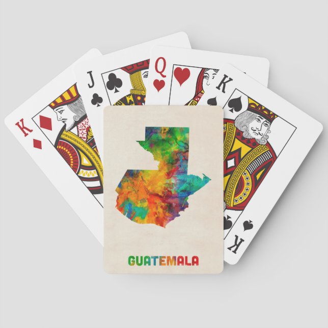 Jeu De Cartes Carte d'aquarelle du Guatemala (dos)