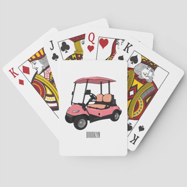 Jeu De Cartes Carte de golf / dessin animé en voiturette de golf (dos)