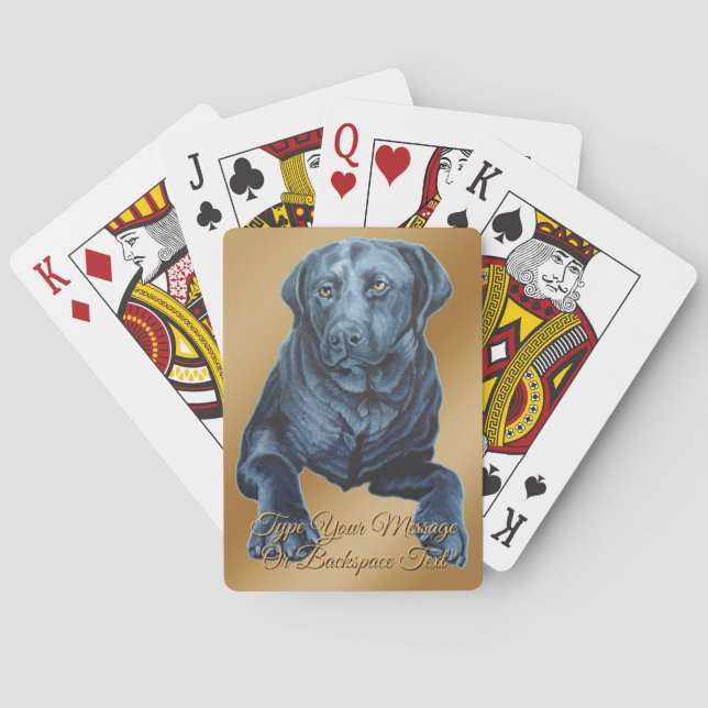 Jeu De Cartes Carte de jeu Black Labrador personnalisée (dos)