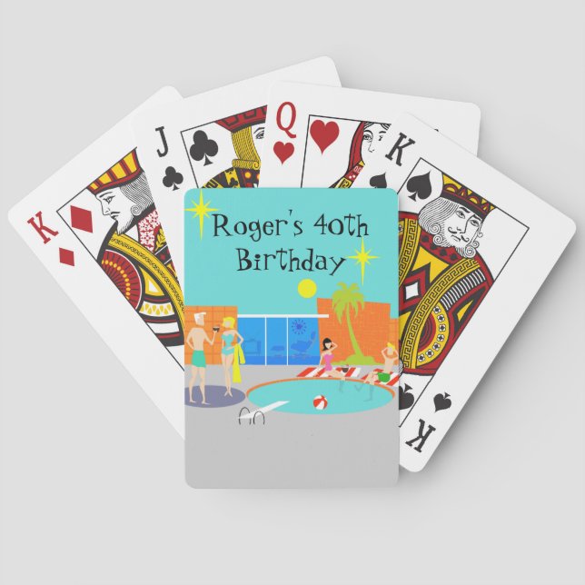 Jeu De Cartes Carte de jeu Retro Pool Personnalisable (dos)