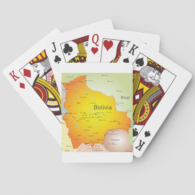 Jeu De Cartes Carte de la Bolivie Jouer des cartes (dos)