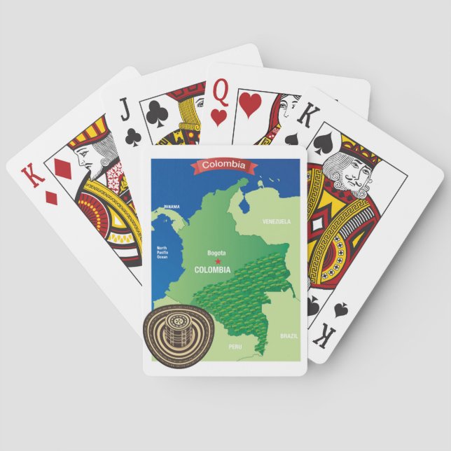 Jeu De Cartes Carte de la Colombie (dos)