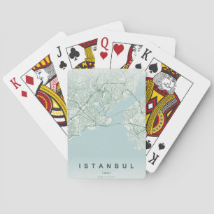 Jeu De Cartes Carte de la ville d'Istanbul Turquie Design Minima