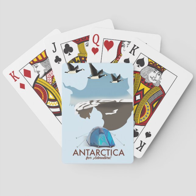 Jeu De Cartes Carte de l'affiche Antarctica For Adventure Travel (dos)