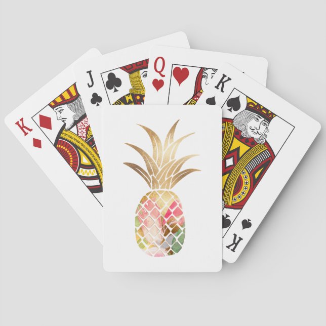 Jeu De Cartes Carte de lecture Aquarelle Gold Ananas (dos)