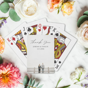 Jeu De Cartes Carte de lecture personnalisée Mariage Photo Merci