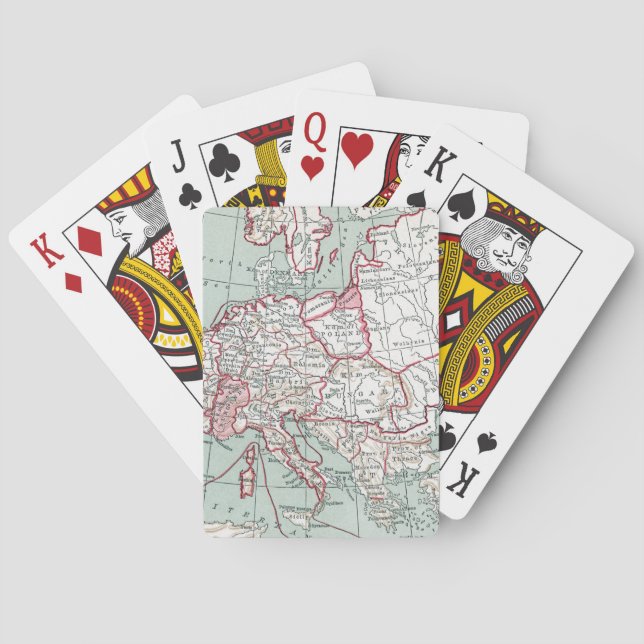 Jeu De Cartes CARTE DE L'EUROPE, 12ème SIÈCLE (dos)