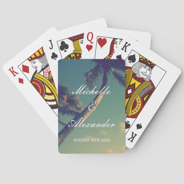Jeu De Cartes Carte de mariage personnalisée sur la plage (dos)