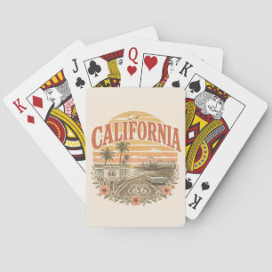 Jeu De Cartes Carte de nuit de Santa Monica Route 66 au coucher 