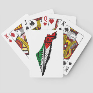Jeu De Cartes Carte de Palestine avec drapeau et Motif Keffiyeg