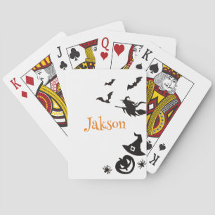 Jeu De Cartes Carte de poker de nom personnalisé d'Halloween - É