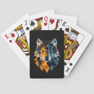 Jeu De Cartes carte de tête de loup géométrique