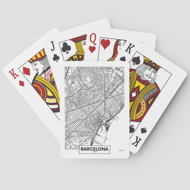 Jeu De Cartes Carte de ville de Barcelone, Espagne | (dos)