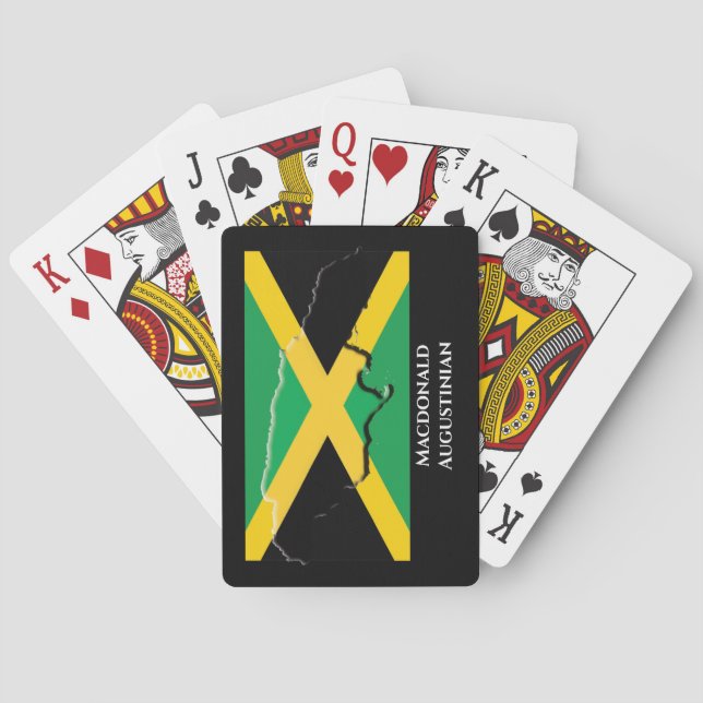 Jeu De Cartes CARTE DRAPEAU Patriotique JAMAICA Personnalisée (dos)