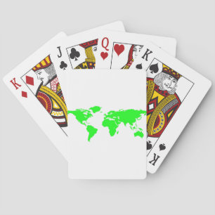 Jeu De Cartes Carte du monde blanc vert