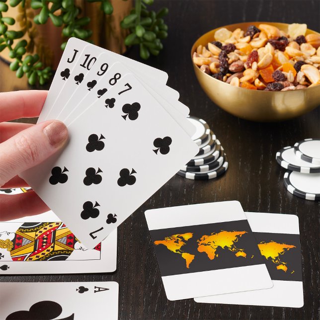 Jeu De Cartes Carte du monde lumineux en orange et jaune (Créateur téléchargé)