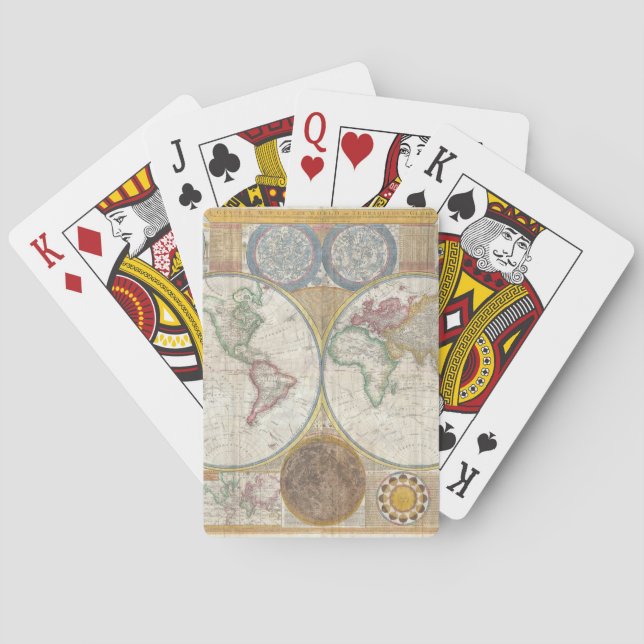 JEU DE CARTES CARTE DU MONDE RÉTRO (dos)