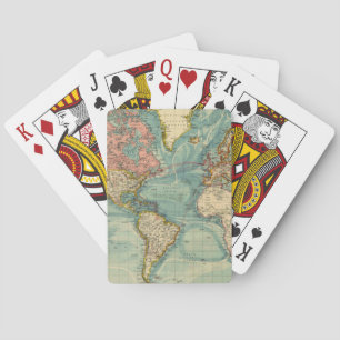 Jeu De Cartes Carte du monde vintage