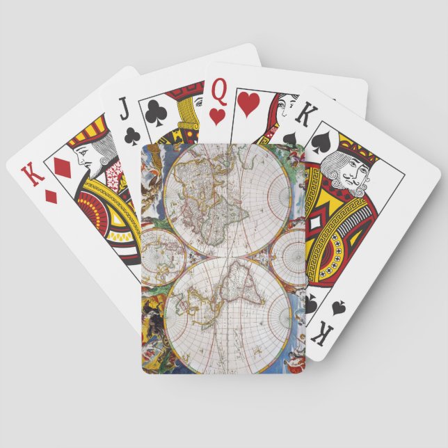 Jeu De Cartes CARTE du MONDE, XVIIème siècle (dos)