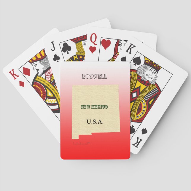 Jeu De Cartes Carte du Nouveau-Mexique avec nom de ville (dos)