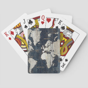 Jeu De Cartes Carte du Vieux-Monde Bleu