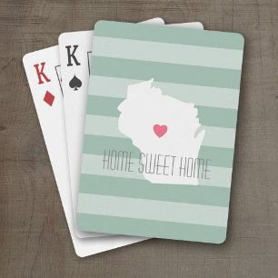 Jeu De Cartes Carte du Wisconsin Accueil Amour de l'état avec co