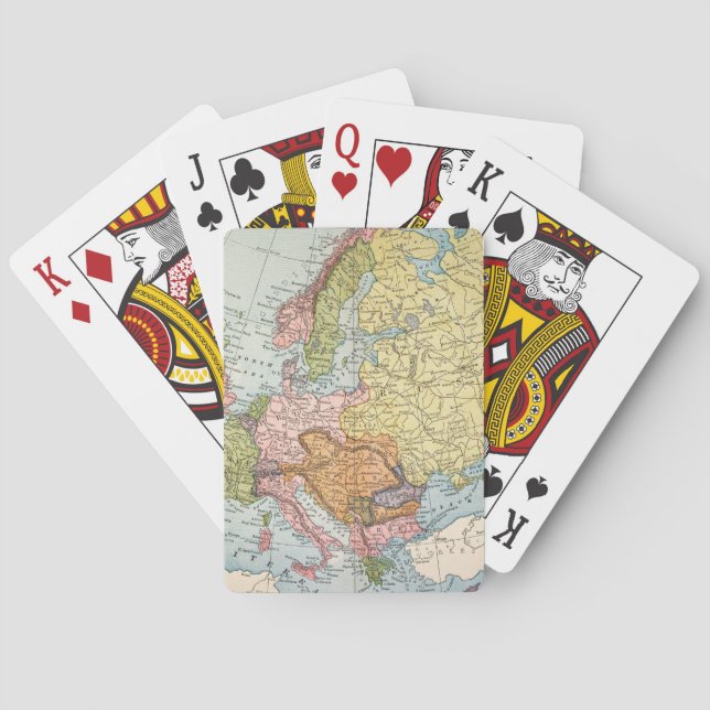 JEU DE CARTES CARTE : EUROPE, 1885 (dos)
