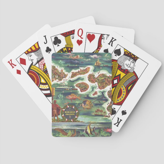 Jeu De Cartes Carte historique des îles Hawaiiennes antiques (dos)