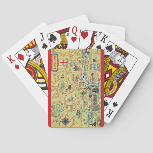 Jeu De Cartes Carte illustrée de Londres Angleterre Jouer des ca