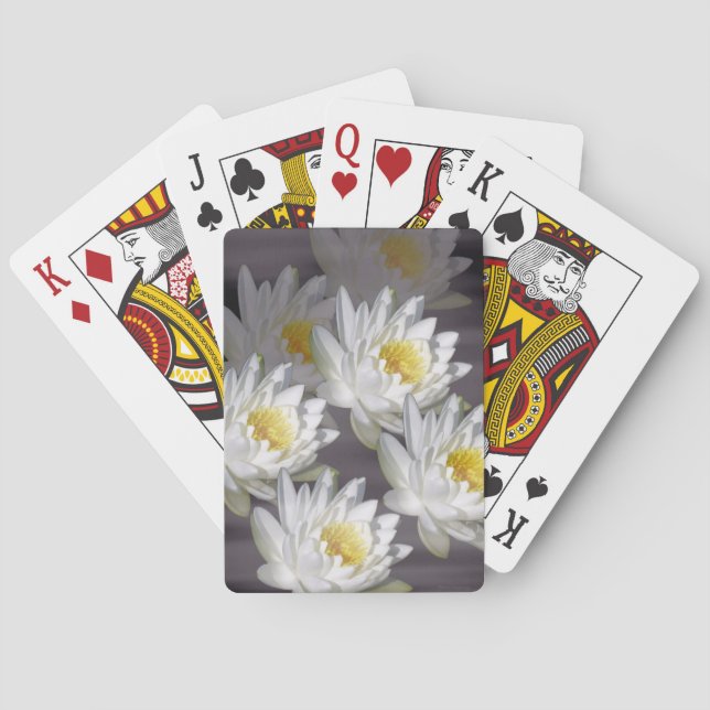 Jeu De Cartes Carte Jouer Cartes White Wild Water Lily Image (dos)