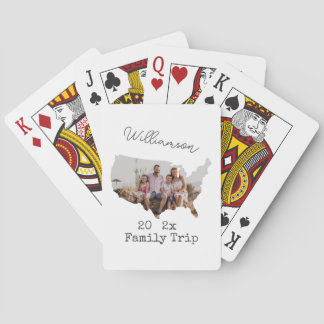 Jeu De Cartes Carte personnalisée USA Outline Vacances Famille P