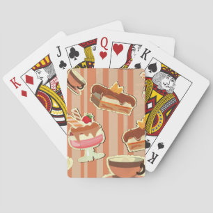 Jeu De Cartes Carte vintage avec un dessert de fraise