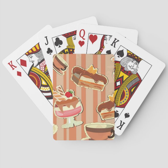 Jeu De Cartes Carte vintage avec un dessert de fraise (dos)