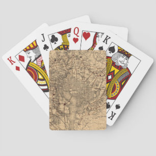 Jeu De Cartes Carte vintage de la région de Washington DC (1865)