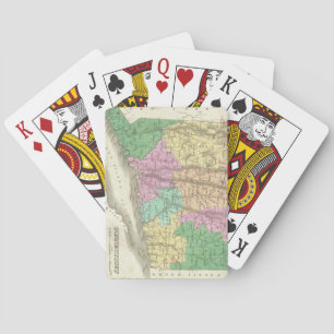 Jeu De Cartes Carte vintage du Connecticut (1827)