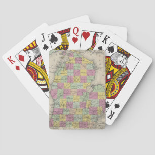 Jeu De Cartes Carte vintage du Michigan (1853)