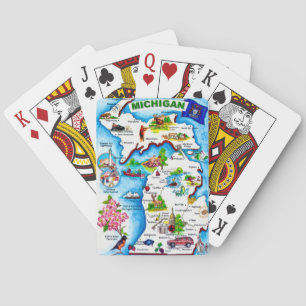 Jeu De Cartes Carte vintage du Michigan Cartes de lecture